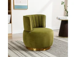 Silla giratoria redonda en tela de bucle verde oliva - respaldo ergonómico - máximo 150kg - 62.5x62x69.5cm