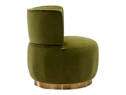 Silla giratoria redonda en tela de bucle verde oliva - respaldo ergonómico - máximo 150kg - 62.5x62x69.5cm