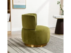 Silla giratoria redonda en tela de bucle verde oliva - respaldo ergonómico - máximo 150kg - 62.5x62x69.5cm
