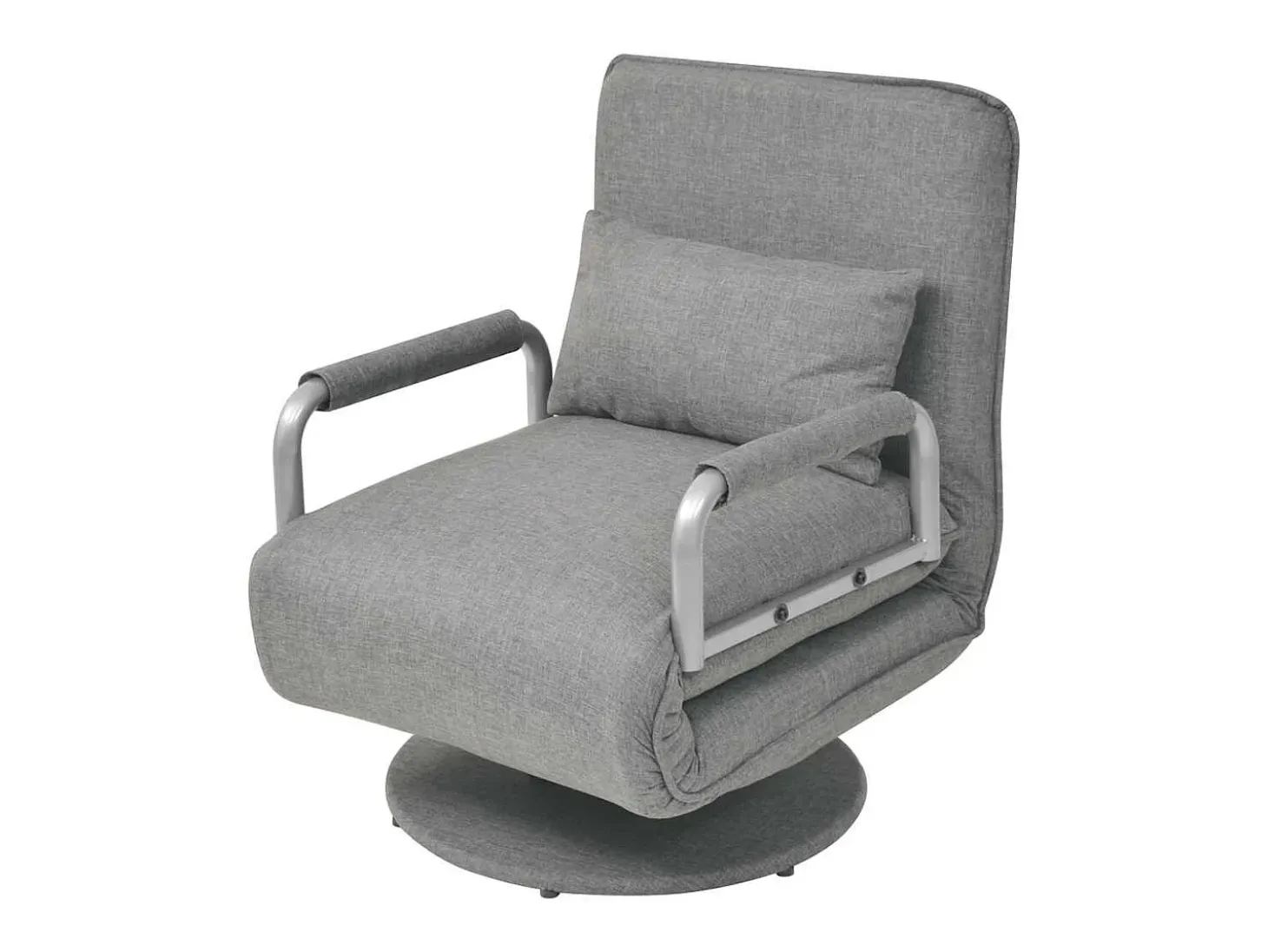 Silla giratoria y sofá cama tela gris claro