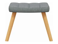 Silla mecedora con reposapiés tela gris claro