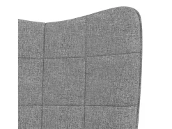 Silla mecedora con reposapiés tela gris claro