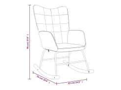 Silla mecedora con reposapiés tela color crema