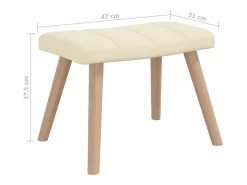 Silla mecedora con reposapiés tela color crema