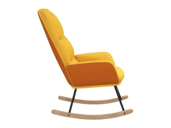 Silla mecedora de tela amarillo mostaza ES76301