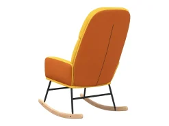 Silla mecedora de tela amarillo mostaza ES76301