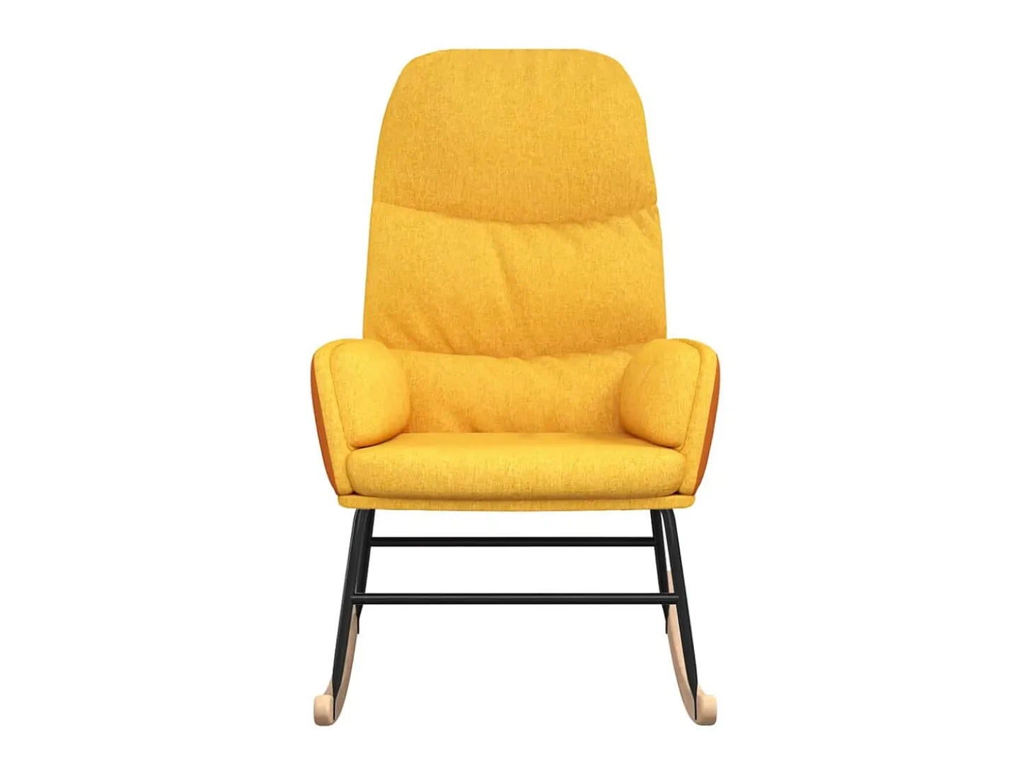 Silla mecedora de tela amarillo mostaza ES76301
