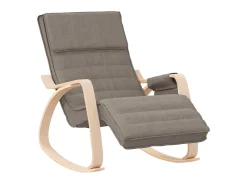 Silla mecedora de tela gris taupe ES59706