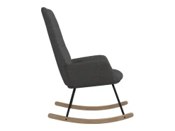 Silla mecedora de tela gris claro