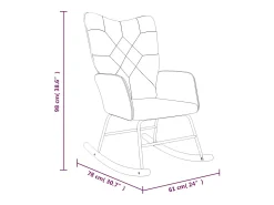 Silla mecedora de tela Patchwork