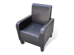 Sillón | Silla de cuero sintético negro SHL4441