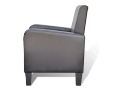 Sillón | Silla de cuero sintético negro SHL4441