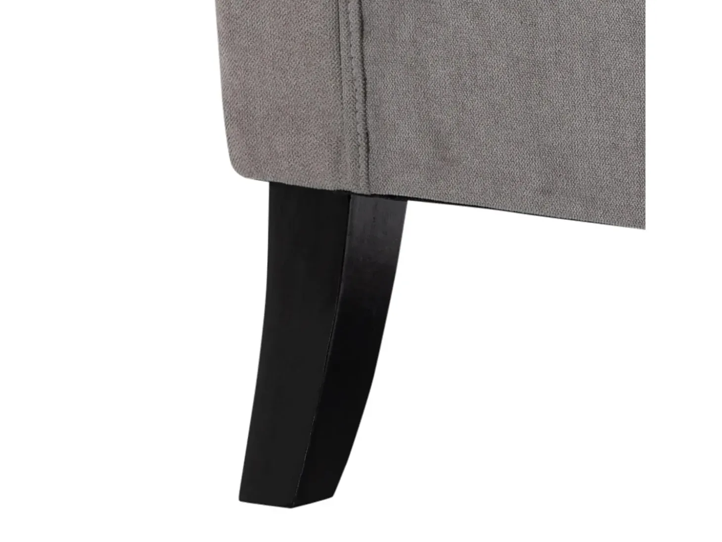 Sillón almohada con tapizado, patas de madera, poliéster, color gris (74x86x102cm)