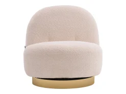 Sillón bouclette giratorio "Churchill" - 76 x 80 x 74 cm - Blanco