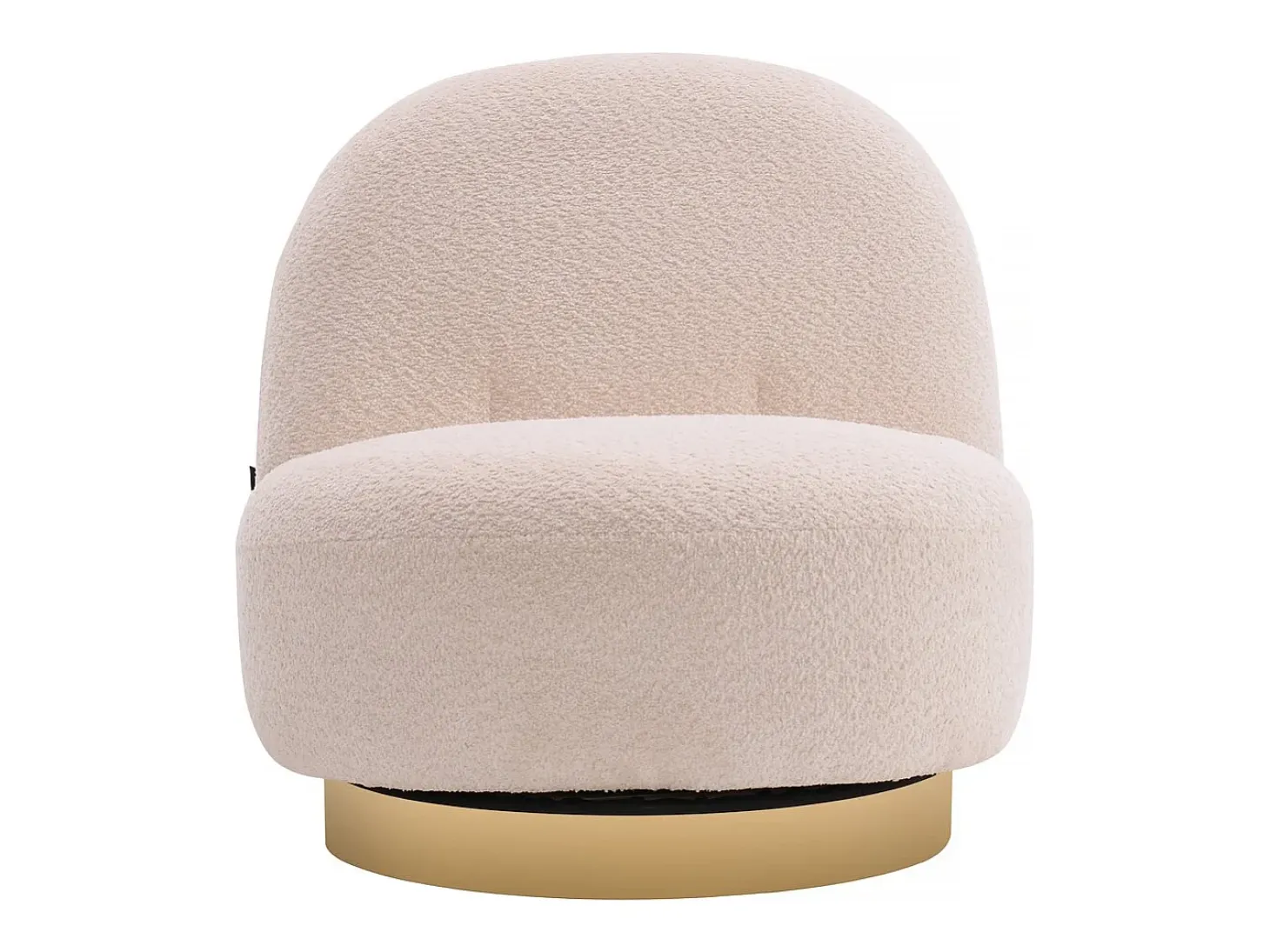 Sillón bouclette giratorio "Churchill" - 76 x 80 x 74 cm - Blanco
