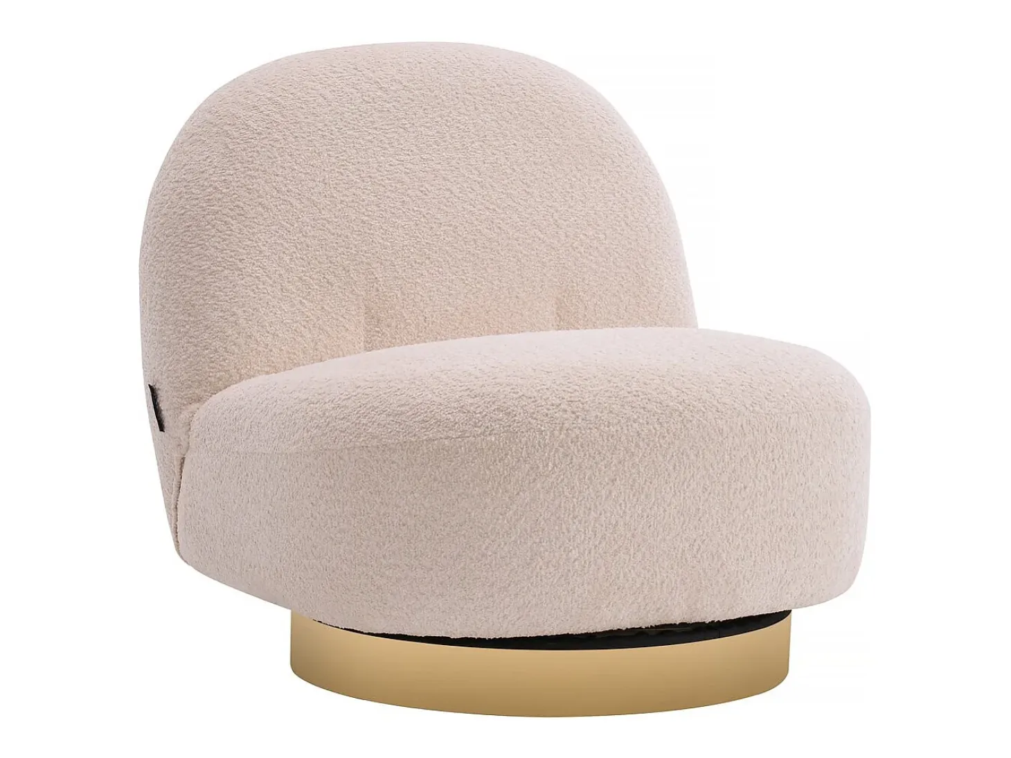 Sillón bouclette giratorio "Churchill" - 76 x 80 x 74 cm - Blanco