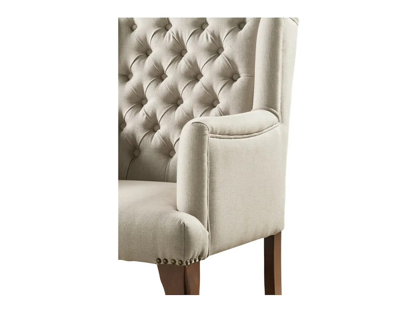 Sillón butaca tapizado de tela en color beige PARUNA