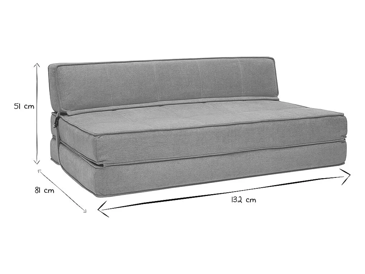 Sillón cama de 2 plazas de tela color topo KATY
