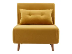 Sillón cama de tela amarillo mostaza de estilo joven URIBIA.