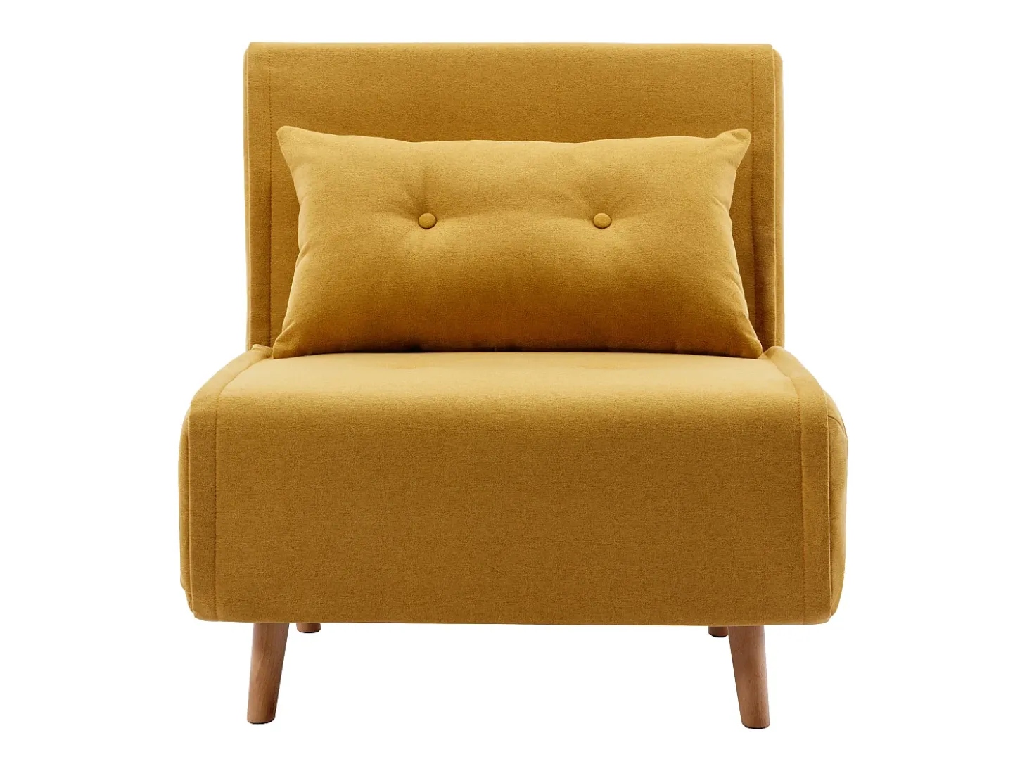 Sillón cama de tela amarillo mostaza de estilo joven URIBIA.
