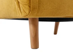 Sillón cama de tela amarillo mostaza de estilo joven URIBIA.