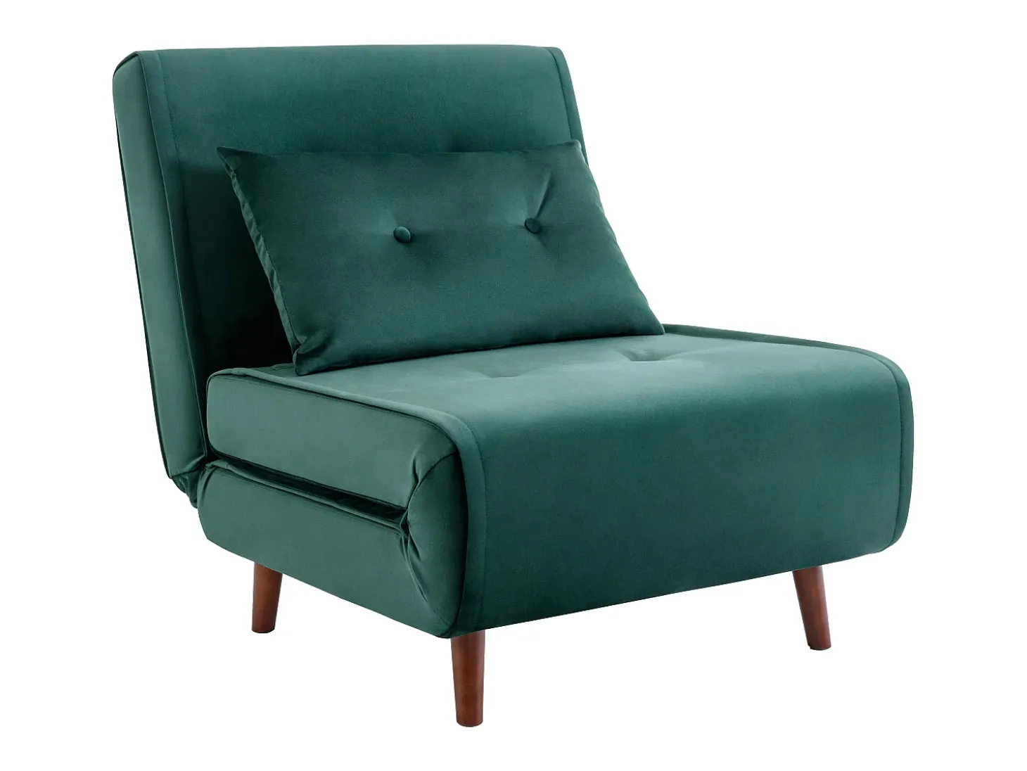Sillón cama de terciopelo verde pino de estilo joven URIBIA.