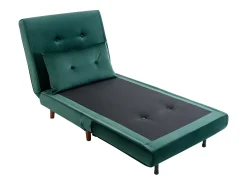 Sillón cama de terciopelo verde pino de estilo joven URIBIA.
