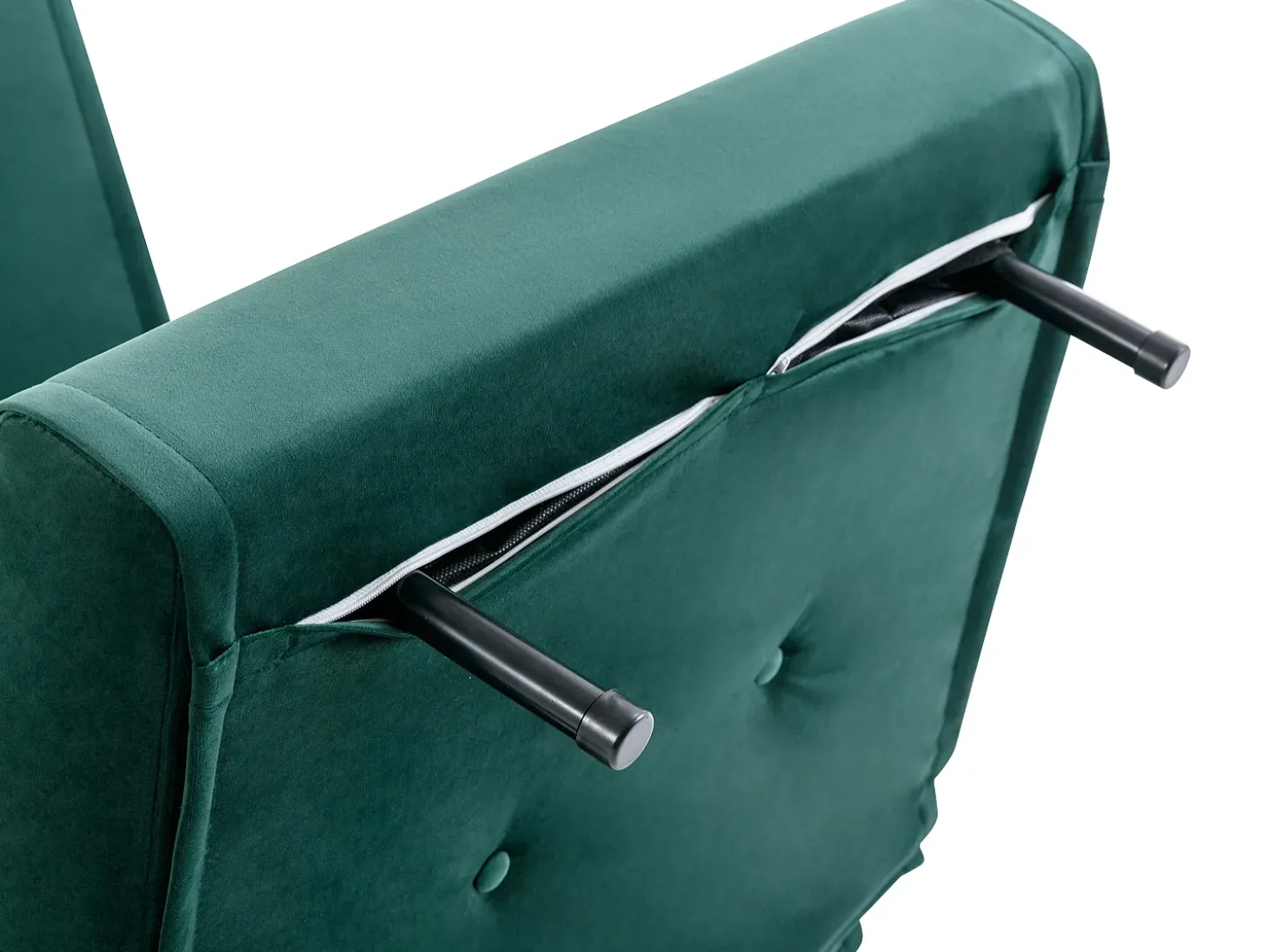 Sillón cama de terciopelo verde pino de estilo joven URIBIA.