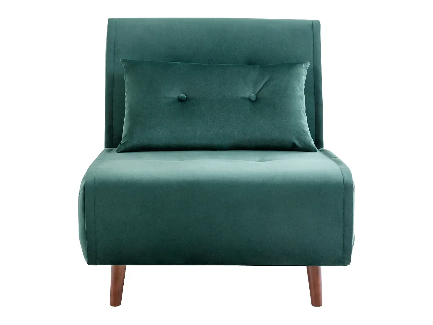 Sillón cama de terciopelo verde pino de estilo joven URIBIA.