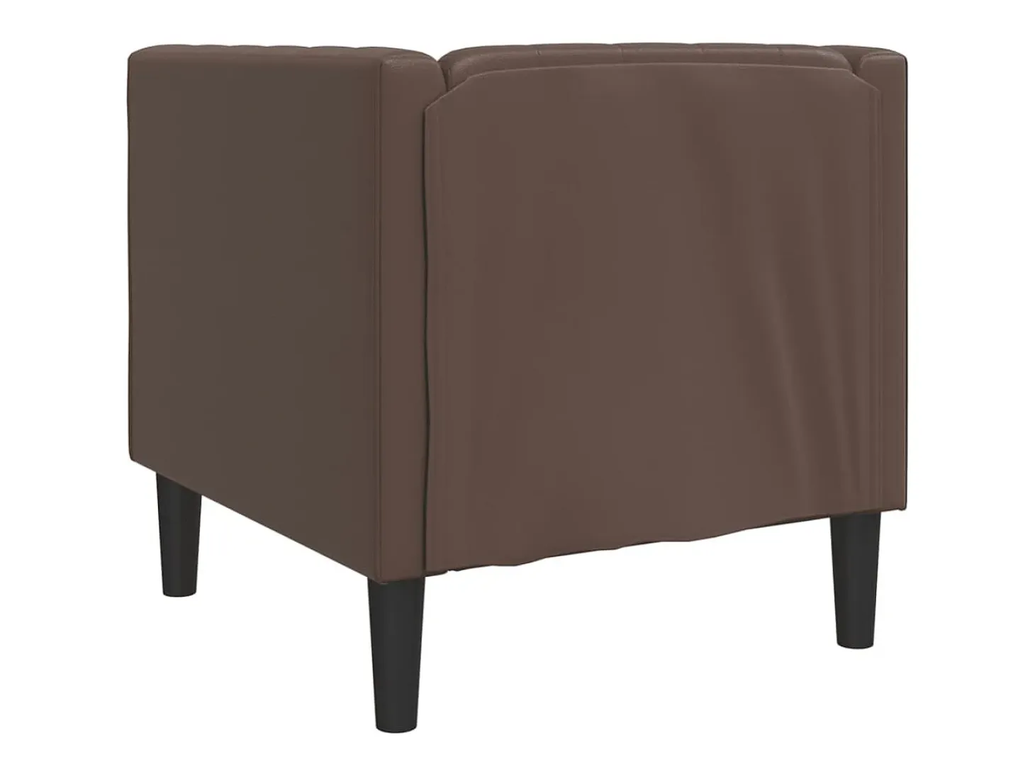 Sillón Chesterfield de cuero artificial marrón