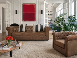 Sillón CHESTERFIELD de microfibra envejecida