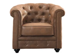 Sillón CHESTERFIELD de microfibra envejecida