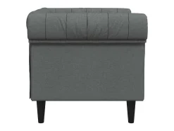 Sillón Chesterfield de tela gris oscuro