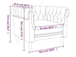 Sillón Chesterfield de tela gris oscuro