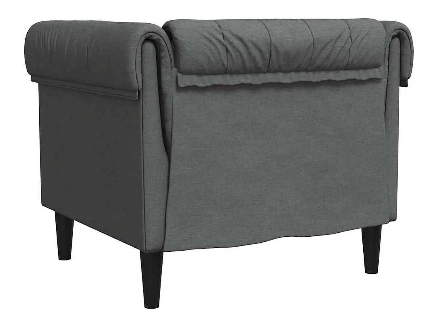 Sillón Chesterfield de tela gris oscuro