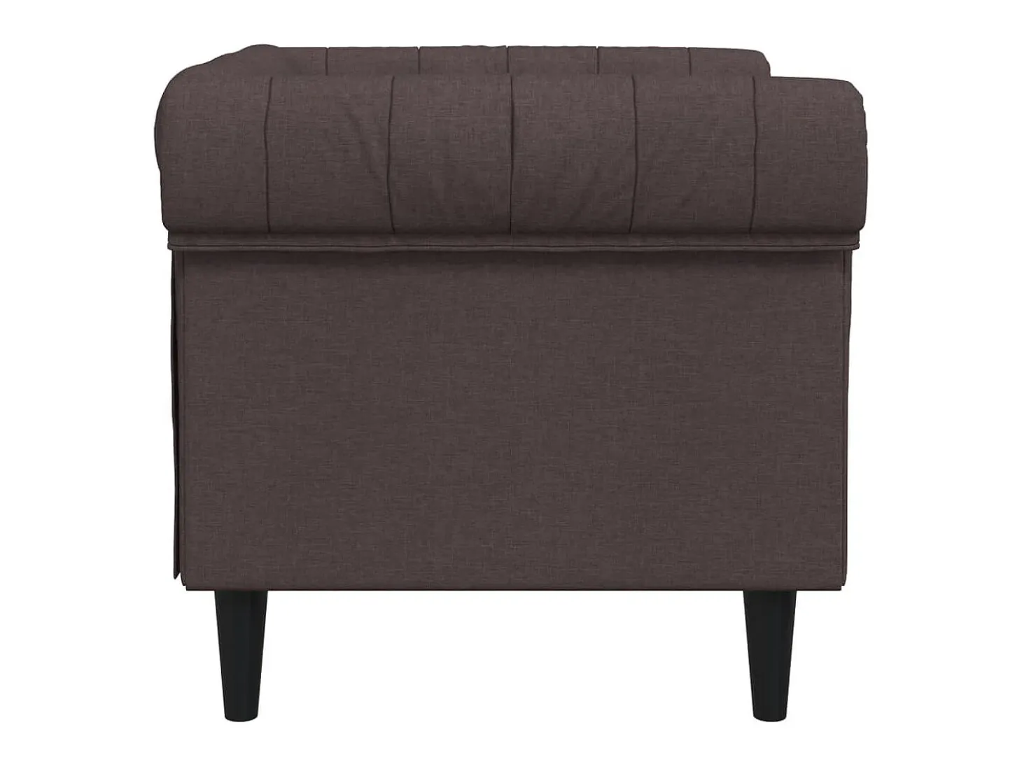 Sillón Chesterfield de tela marrón oscuro