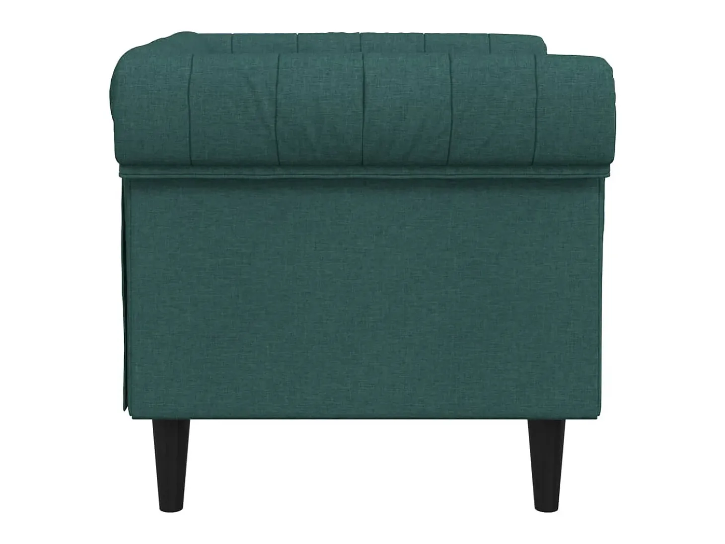 Sillón Chesterfield de tela verde oscuro