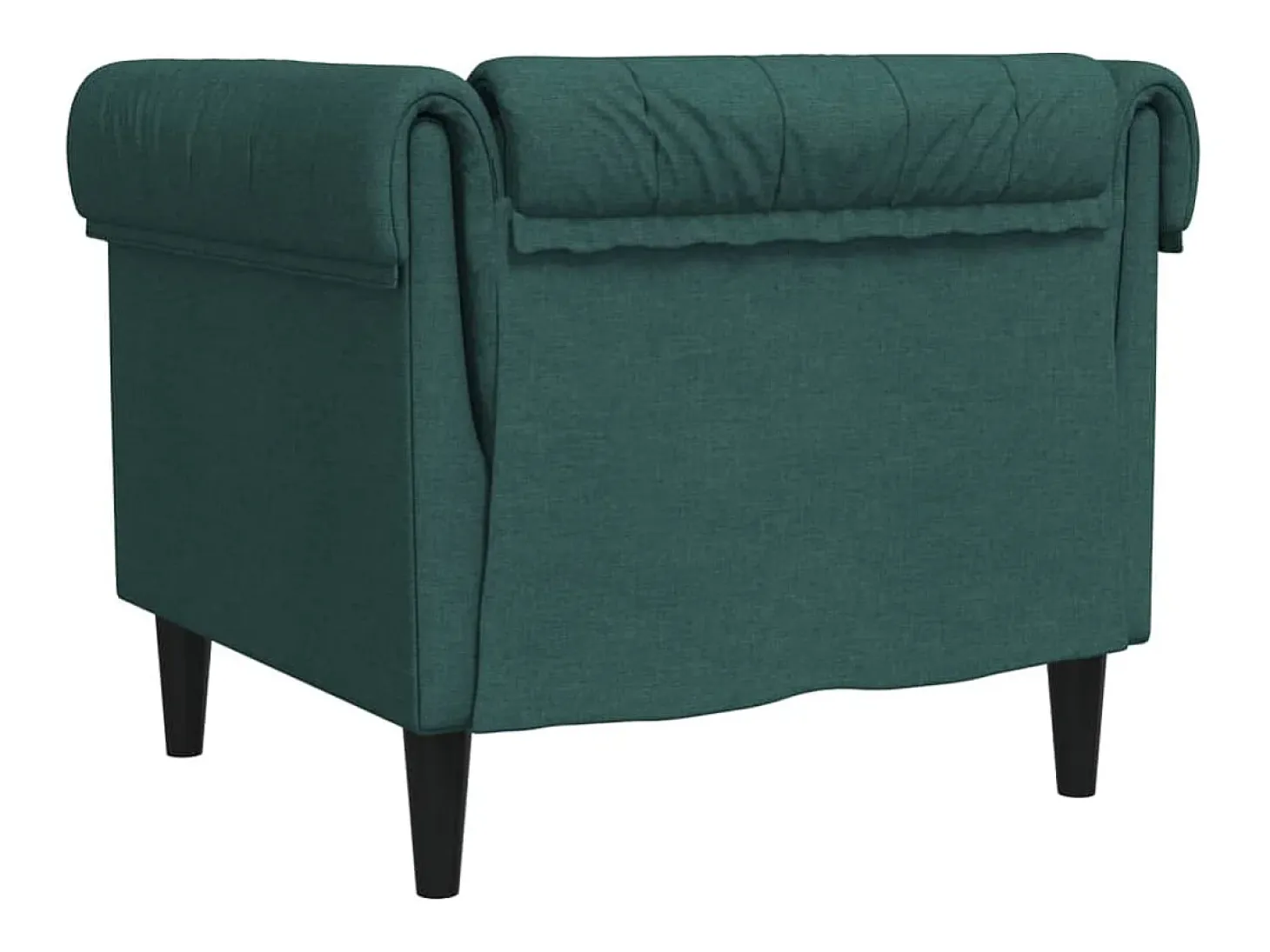 Sillón Chesterfield de tela verde oscuro