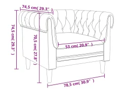 Sillón Chesterfield de tela crema