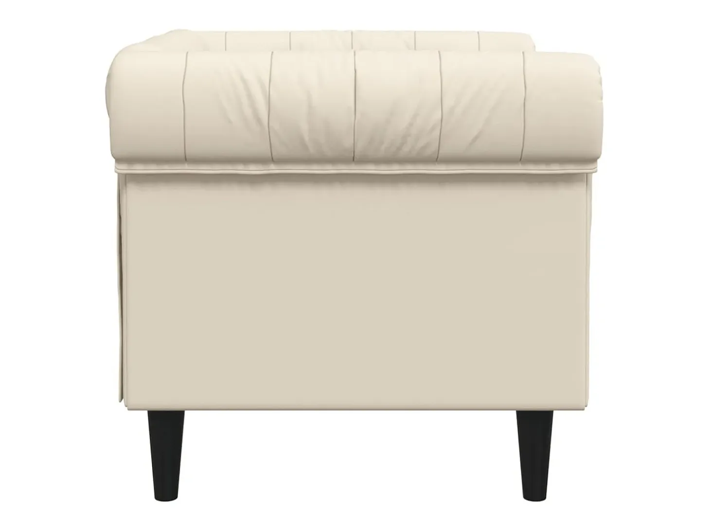 Sillón Chesterfield de tela crema