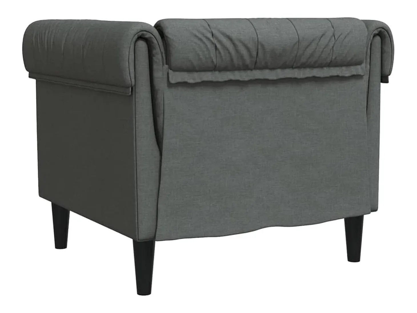 Sillón Chesterfield de tela gris oscuro