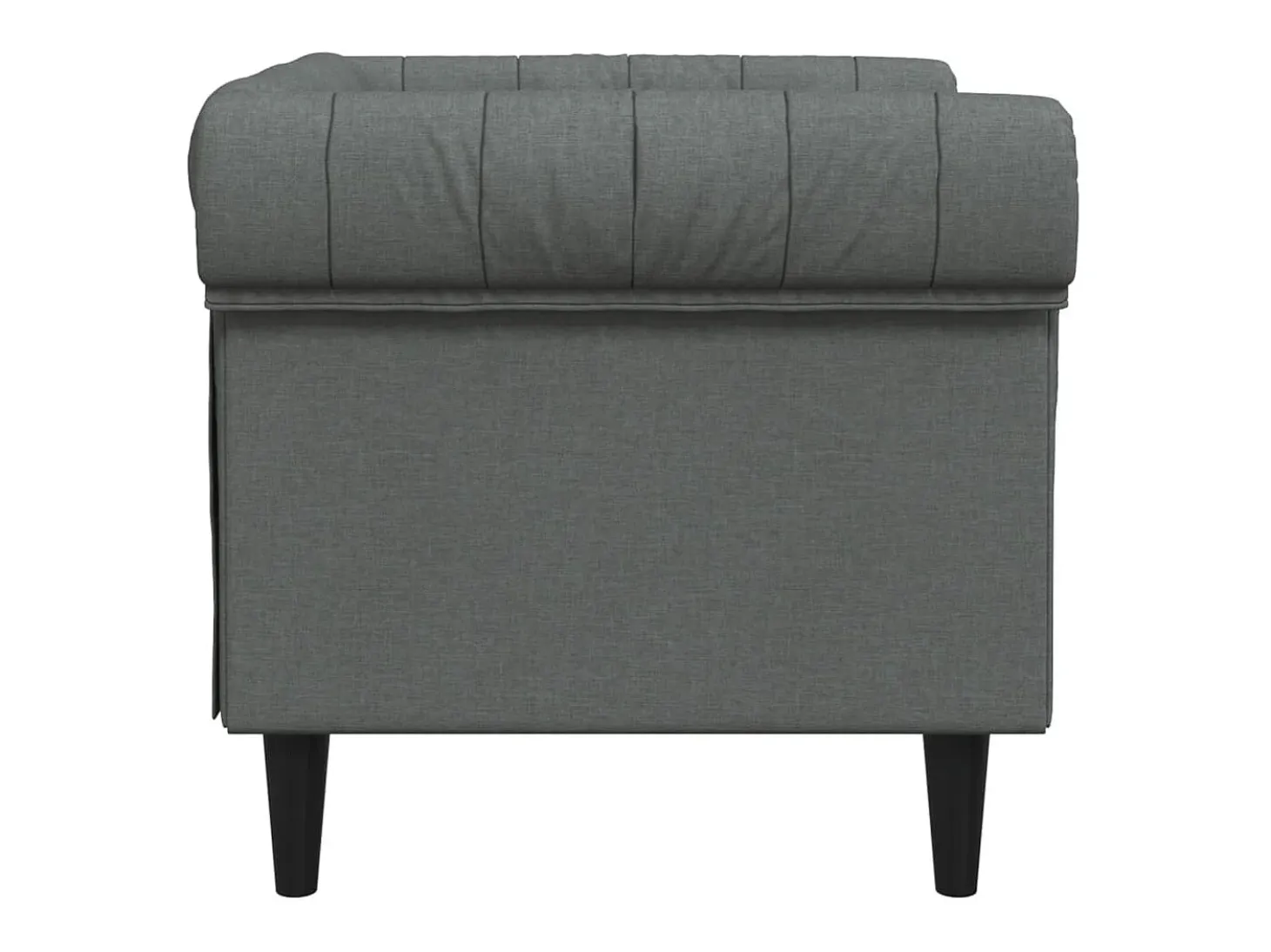 Sillón Chesterfield de tela gris oscuro