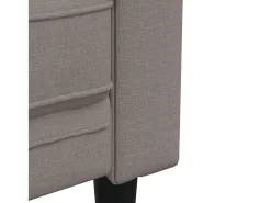 Sillón Chesterfield de tela gris taupé