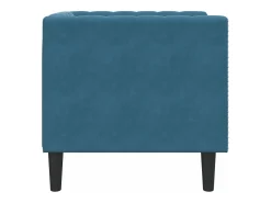 Sillón Chesterfield de terciopelo azul