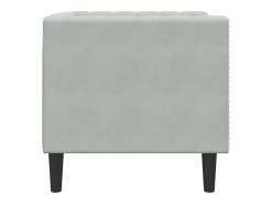 Sillón Chesterfield de terciopelo gris claro