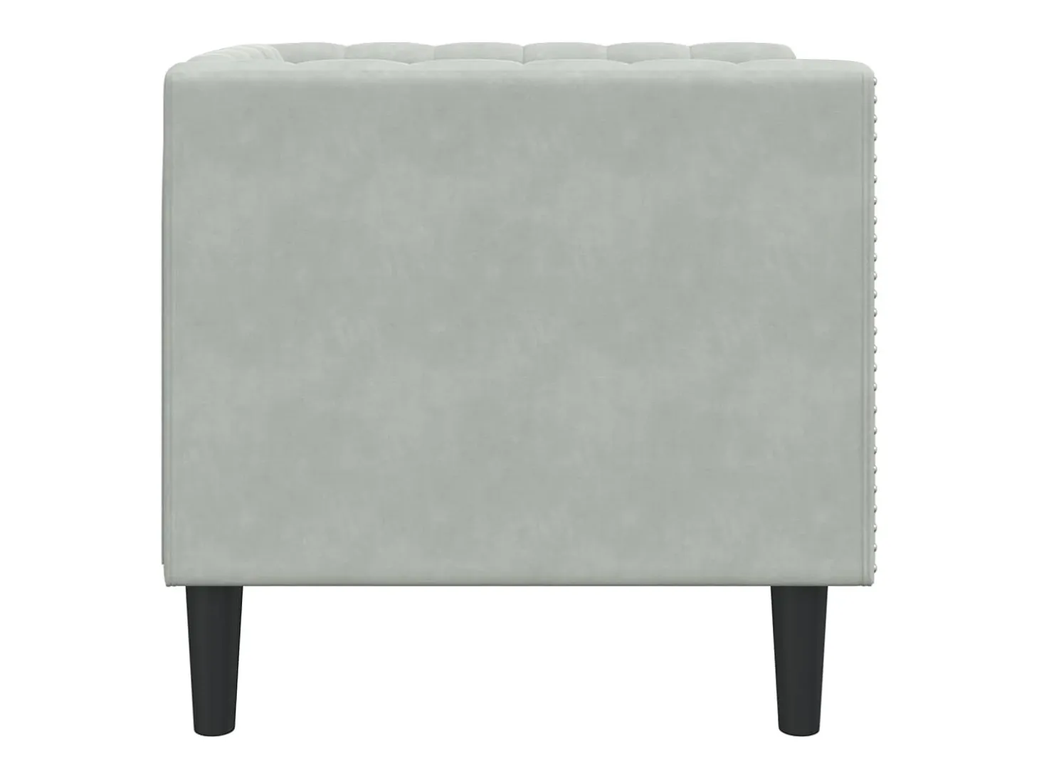 Sillón Chesterfield de terciopelo gris claro