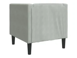 Sillón Chesterfield de terciopelo gris claro