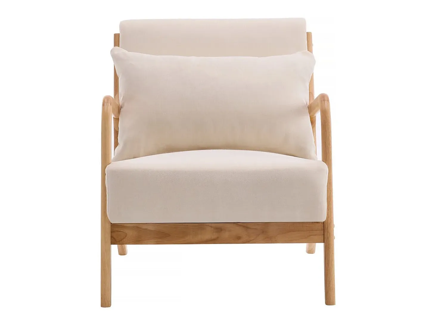 Sillón "Clinton" de madera de estilo escandinavo - Beige