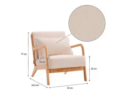 Sillón "Clinton" de madera de estilo escandinavo - Beige