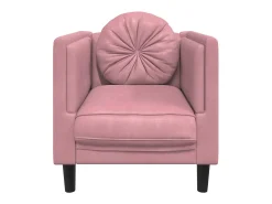 Sillón con cojín de terciopelo rosa